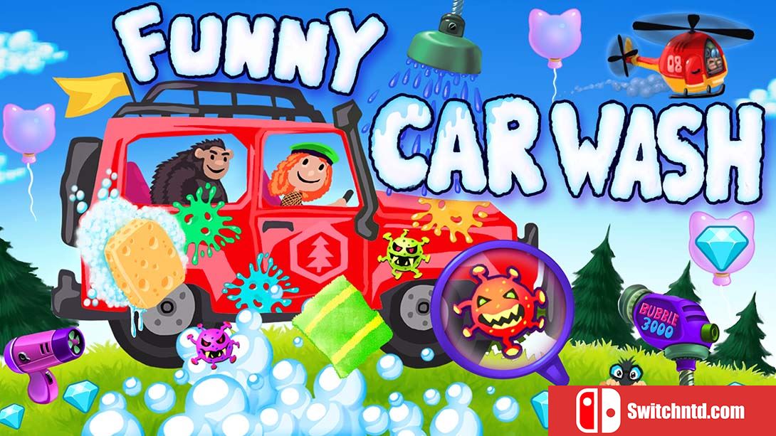 【美版】有趣的洗车 - 儿童和幼儿的卡车和汽车游戏车库Funny Car Wash - Trucks & Cars Game Garage for Kids & 中文_0